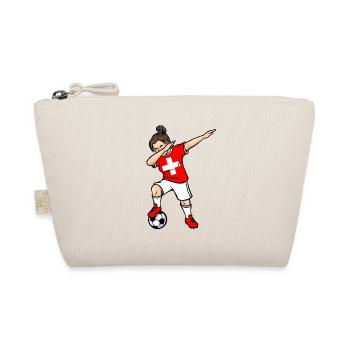 Dabbing Fußballspieler Mädchen Schweiz Fußball - Bio-Täschchen - Natur - Vorne