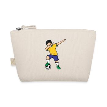 Dabbing Football Player Boy Brazil Football - Organic Pouch - nature - Front