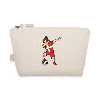 Dabbing Fußballspieler Mädchen Dänemark Fußball - Bio-Täschchen - Natur - Vorne