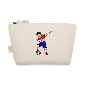 Dabbing Football Player Boy Croatia Football - Organic Pouch - nature - Front