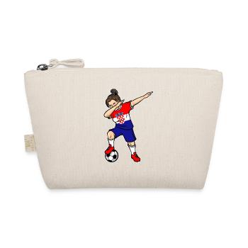 Dabbing Fußballspieler Mädchen Kroatien Fußball - Bio-Täschchen - Natur - Vorne