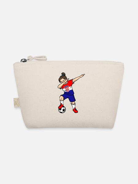 Dabbing Fußballspieler Mädchen Kroatien Fußball - Bio-Täschchen - Natur