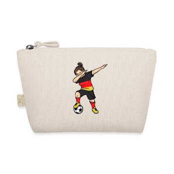 Dabbing Fußballer Mädchen Fußball Deutschland Trik - Bio-Täschchen - Natur - Vorne
