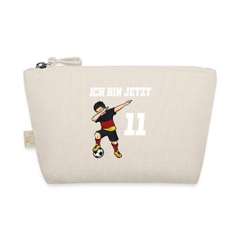 Fußballer 11 Jahre alt Jungen Deutschland Fußball - Bio-Täschchen - Natur - Vorne