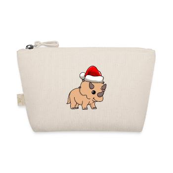 Dinosaur triceratops Christmas - Organic Pouch - nature - Front