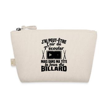Dans ma tête je joue au billard Cadeau Humour - Trousse biologique - nature - Devant