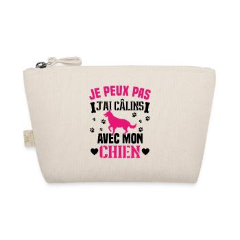 je peux pas j'ai câlins avec mon chien humour - Trousse biologique - nature - Devant