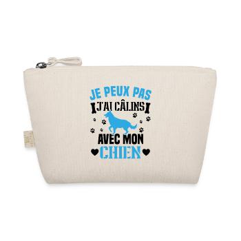 je peux pas j'ai câlins avec mon chien humour - Trousse biologique - nature - Devant