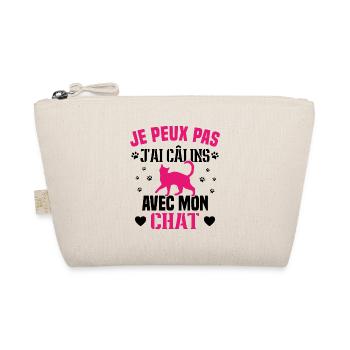 je peux pas j'ai câlins avec mon chat Cadeau - Trousse biologique - nature - Devant