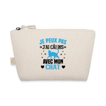 je peux pas j'ai câlins avec mon chat Cadeau - Trousse biologique - nature - Devant