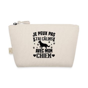 je peux pas j'ai câlins avec mon chien humour - Trousse biologique - nature - Devant