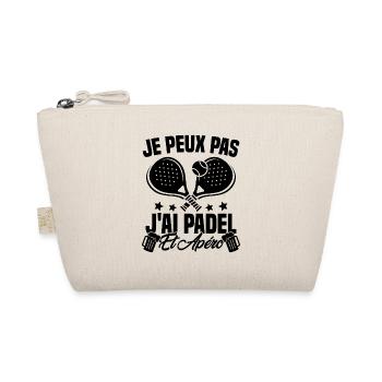 Je peux pas j'ai padel et apéro Padeliste Cadeau - Trousse biologique - nature - Devant