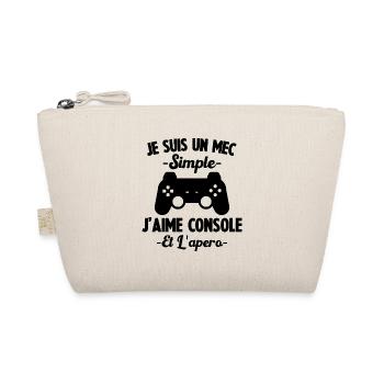 Je Suis Un Mec Simple J'aime console Et L'Apéro - Trousse biologique - nature - Devant