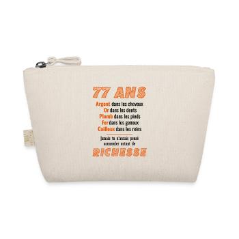 77 Year Old Birthday Funny Gift Idea - Organic Pouch - nature - Front