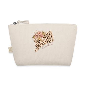 Leopard Print Map State Cenneticut - Organic Pouch - nature - Front