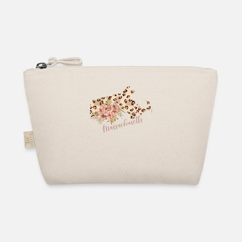 Massachusetts Leopard-pattern Map Organic Pouch