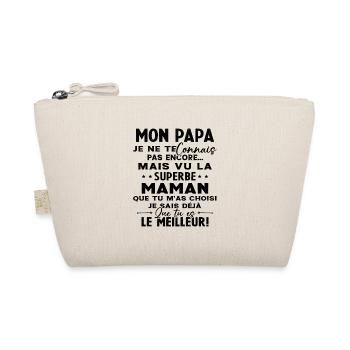 Annonce grossesse Cadeau Futur Papa Future Maman - Trousse biologique - nature - Devant
