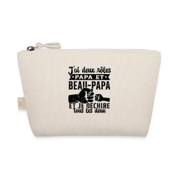 J'ai Deux Titres Papa et Beau Papa Cadeau - Trousse biologique - nature - Devant