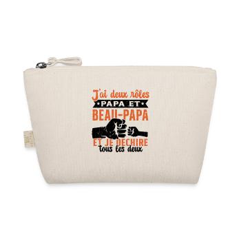 J'ai Deux Rôles Papa Et Beau-Papa Humour Cadeau - Trousse biologique - nature - Devant