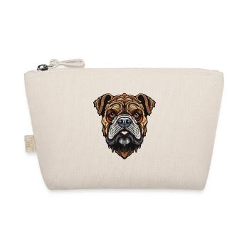 Bulldog Hund Portrait - Bio-Täschchen - Natur - Vorne