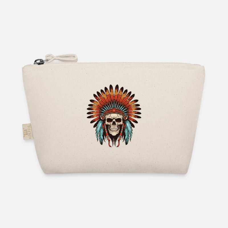 Apache Indian Chief Skull Organic Pouch