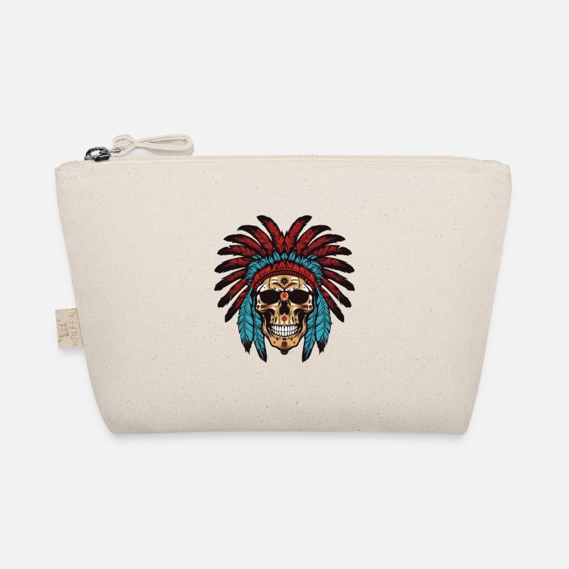 Apache Skull Indian Chief Organic Pouch