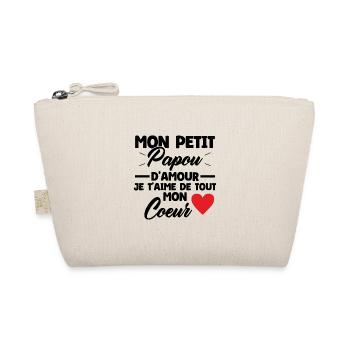 Mon petit papou d'amour je t'aime Cadeau Papou - Trousse biologique - nature - Devant