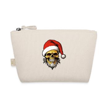 Santa Claus Skull Christmas - Organic Pouch - nature - Front