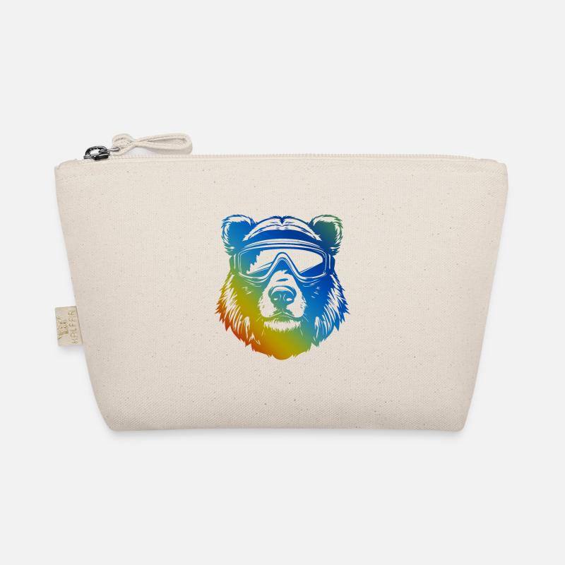 Bear Snowboard Ski Goggles Colorful Organic Pouch