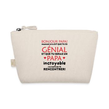body bébé papa magnifique et fantastique maman - Trousse biologique - nature - Devant