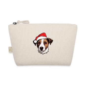jack russel terrier Hund Kopf Weihnachten Portät - Bio-Täschchen - Natur - Vorne