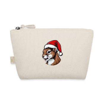 Squirrel Head Christmas Portrait - Organic Pouch - nature - Front