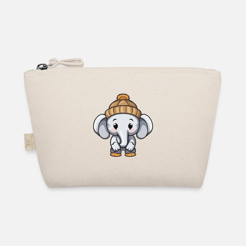 Elefant Winter Tier Baby Comic - Bio-Täschchen - Natur