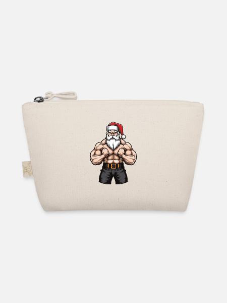 Weihnachtsmann Gym Santa Muskeln - Bio-Täschchen - Natur
