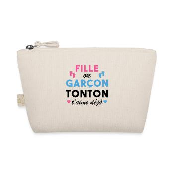 Fille ou Garçon Annonce Bébé Tonton T'aime Déjà - Trousse biologique - nature - Devant