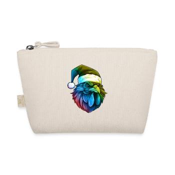 Rooster Head Christmas Portrait Colorful - Organic Pouch - nature - Front