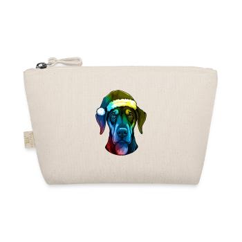 Doberman Dog Head Christmas Portrait Colorful - Organic Pouch - nature - Front