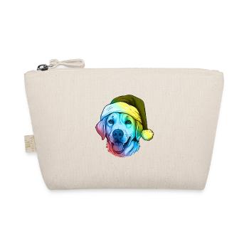 Labrador Dog Head Christmas Portrait Colorful - Organic Pouch - nature - Front