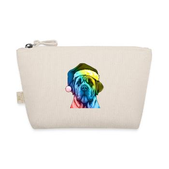 Mastiff Dog Head Christmas Portrait Colorful - Organic Pouch - nature - Front