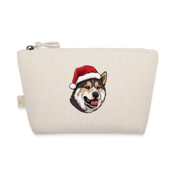 Akita Hund Weihnachten Kopf - Bio-Täschchen - Natur - Vorne