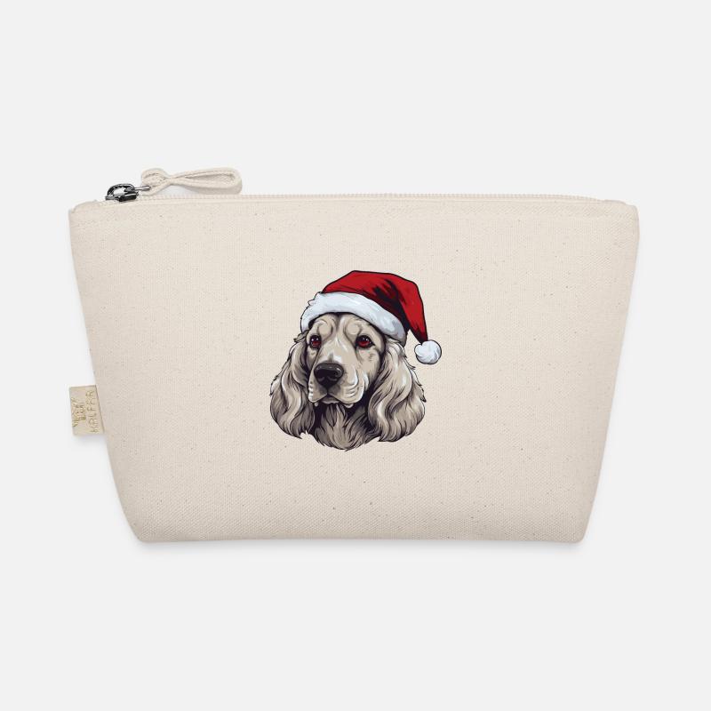 Cocker Spaniel Dog Christmas Head Organic Pouch