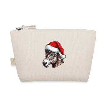 Donkey Christmas Animal Head - Organic Pouch - nature - Front