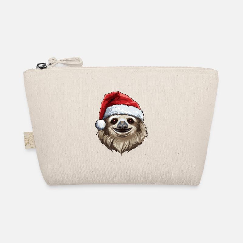 Faultier Weihnachten Tier Kopf Bio-Täschchen