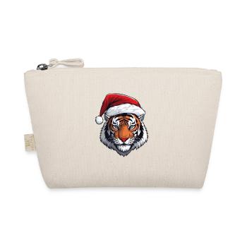 Tiger Kopf Weihnachten Portät - Bio-Täschchen - Natur - Vorne