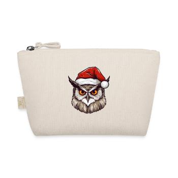 Portrait de Noël tête de hibou - Trousse biologique - nature - Devant
