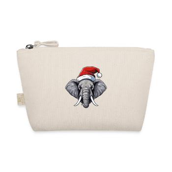 Elephant Head Christmas Portrait - Organic Pouch - nature - Front