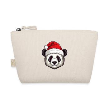 Panda Kopf Weihnachten Portät - Bio-Täschchen - Natur - Vorne