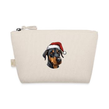 Doberman Dog Head Christmas Portrait - Organic Pouch - nature - Front