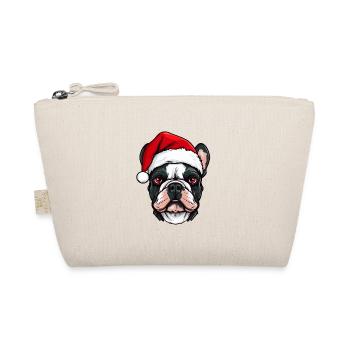 Französische Bulldogge Hund Kopf Weihnachten Portä - Bio-Täschchen - Natur - Vorne