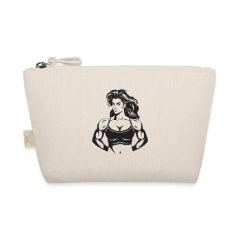 Woman Muscles Bodybuilding Fitness Gym - Organic Pouch - nature - Front